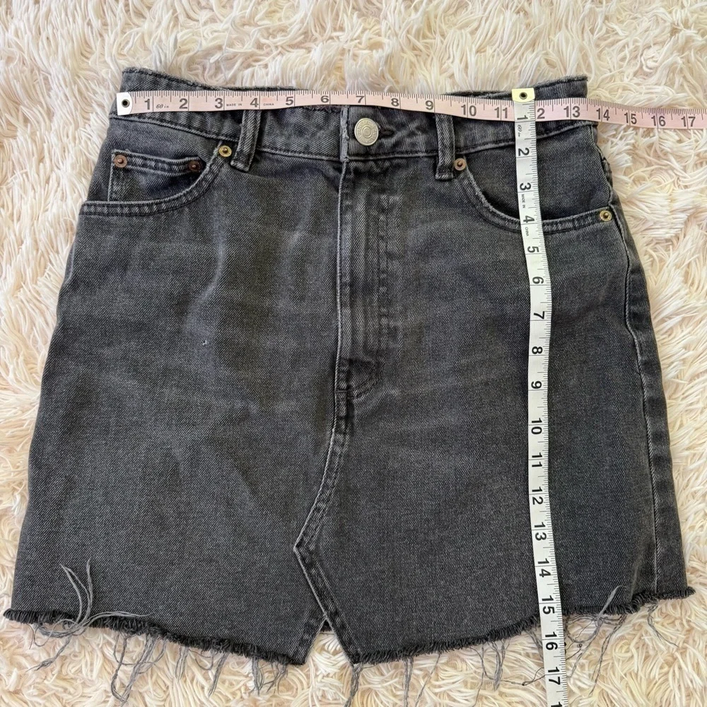Zara denim Mimi skirt black cotton Size M pockets zip up casual